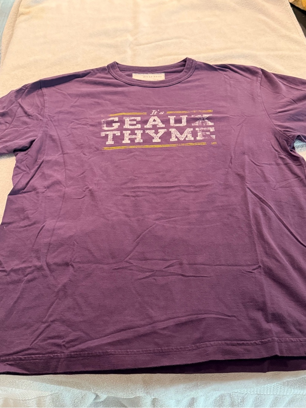 Billy Reid Purple 'Geau Thyme' Graphic Crewneck Tee